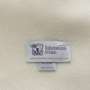 Johnstons of Elgin ジョンストンズ オブ エルガン ストール マフラー カシミヤ フリンジ ホワイト