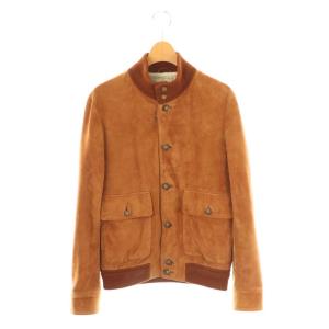 ゴートスエードレザー ドライビングブルゾン 44 ブラウン H-504/1