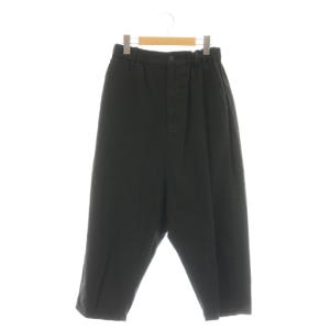 リネン混 テーパードパンツ ワイド イージー 34 ブラック /CX OS