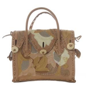 トートバッグ ハンドバッグ レザー ブラウン /YO9