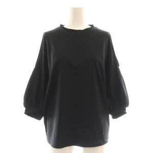 25SS ショールスリットカットソー プルオーバー 五分袖 ブラック /DF OS