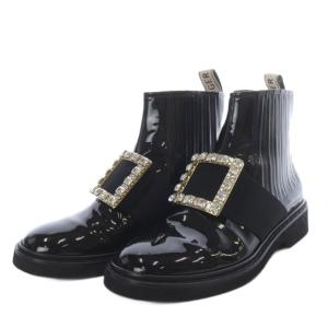 ヴィヴ レンジャー パテントレザー チェルシー ブーツ 40 ブラック