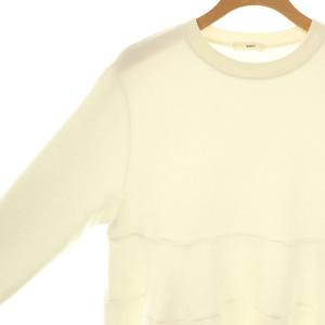 yori 24年製 速乾裏毛ティアードフリルカットソー プルオーバー スウェット トレーナー F 白 /CX OS