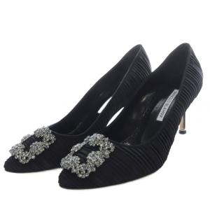 25SS HANGISI FMC パンプス サテン ビジュー 37 ブラック