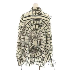 mintdesigns 総柄リボン変形シャツ 長袖 2 オフホワイト ブラック /DF OS SH