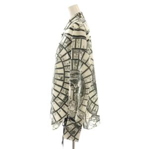 mintdesigns 総柄リボン変形シャツ 長袖 2 オフホワイト ブラック /DF OS SH