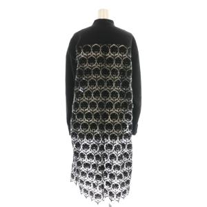 mintdesigns レースノーカラーシャツワンピース 前開き シアー 2 ブラック /CX OS SH