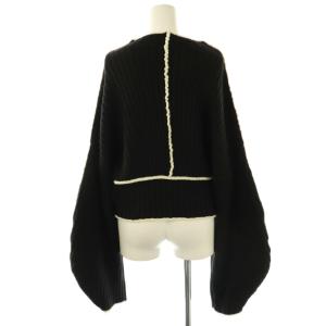 eimy istoire カラーメロウドルマンニット セーター F ブラック /DF OS SH