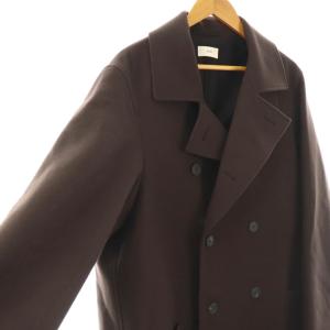 ATON SUPER 160S DOUBLE SAXONY ダブルブレストコート ロング 4 ブラウン