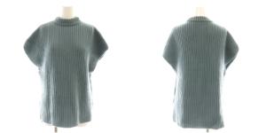 ADORE 三点セットプルオーバーニット ポンチョ スカート セットアップ ラップスカート 38 スモークブルー /CX