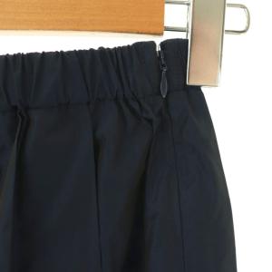 UNITED ARROWS シャンブレー タフタ プリーツスカート フレア 36 ネイビー /ES OS