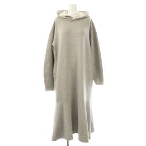 トウキョウ TOKYO スウェットプルオーバーフーディーワンピース ロング グレー /DF OS