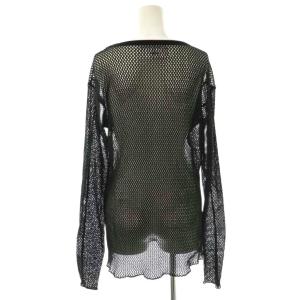 JOHN MASON SMITH ジェーンスミス MESH LONG SLEEVE T-SHIRT メッシュニット カットソー M 黒 ブラック
