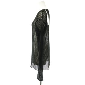JOHN MASON SMITH ジェーンスミス MESH LONG SLEEVE T-SHIRT メッシュニット カットソー M 黒 ブラック