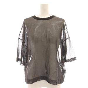 25SS Sheer T-shirts カットソー 五分袖 F 茶 ブラウン /AT OS