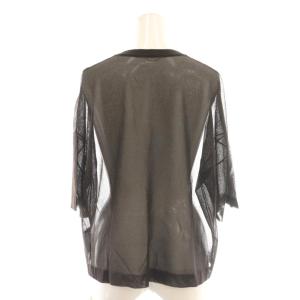 L'Appartement 25SS Sheer T-shirts カットソー 五分袖 F 茶 ブラウン /AT OS