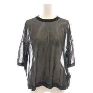 25SS Sheer T-shirts シアーTシャツ ニット カットソー F ブラック 黒 /DF OS