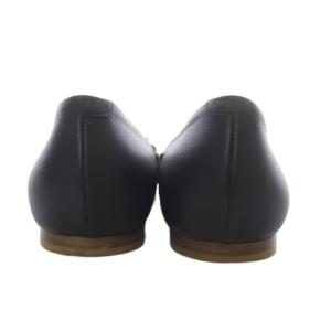 HERMES パンプス フラット レザー 36.5 ブラック /YO15