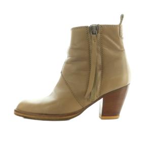 ショートブーツ レザー 37 24.0cm ベージュ /MI OS