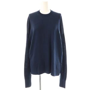 シルク混 カシミヤ混クルーネックニット セーター 38 ネイビー /ES OS