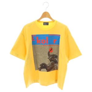 23AW 度詰ハード天竺プリントTシャツ カットソー 半袖 1 黄 イエロー /AT OS
