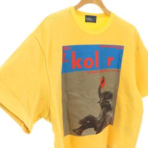 kolor 23AW 度詰ハード天竺プリントTシャツ カットソー 半袖 1 黄 イエロー /AT OS