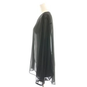 IENA 24AW シアーシフォン リブネックブラウス ブラック 黒 /DF OS