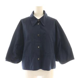 23AW FABRICA クロップドシャツ ネイビー 紺 七分袖 ポケット付き /DF OS