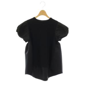 コットンパフスリーブペプラムカットソー 38 ブラック /DO OS