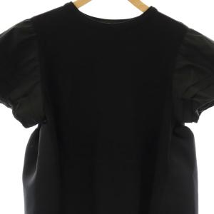 YOKO CHAN YOKOCHAN コットンパフスリーブペプラムカットソー 38 ブラック /DO OS