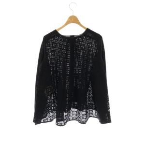 sacai luck バックハートレース切り替えニットカーディガン ウール 2 ブラック /DO OS