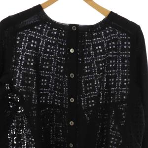 sacai luck バックハートレース切り替えニットカーディガン ウール 2 ブラック /DO OS