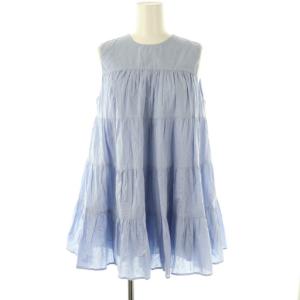 23SS ミューズのブラウス シャツ プルオーバー ティアード ギャザー 36 サックスブルー /CX