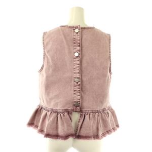25SS WASH ツイル デニムノースリーブトップス カットソー 36 ワイン /DF OS