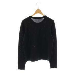 alice + olivia スパンコール刺繍ウールクルーネックニット プルオーバー M ブラック マルチカラー /DF OS