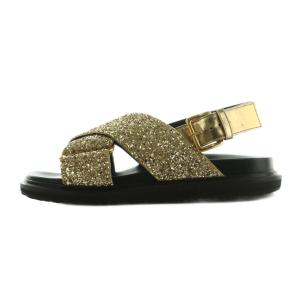 MARNI グリッター フスベットサンダル 36 ゴールドカラー FBMS006101