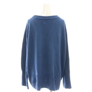 Spick&Span 24SS バルキーヤーン ロングリブプルオーバー ニット セーター F 青 ブルー /AT OS