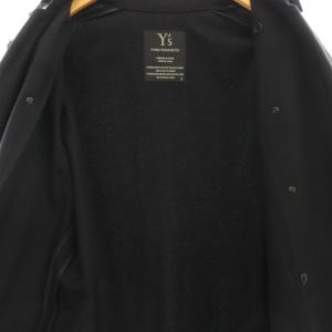 Y's ヨウジヤマモト ステンカラージャケット ステッチ 3 ブラック 黒 ダブル /DF OS
