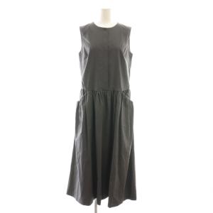 23SS CRISP LINEN SALIM ワンピース ノースリーブ 40 グレー /CX OS
