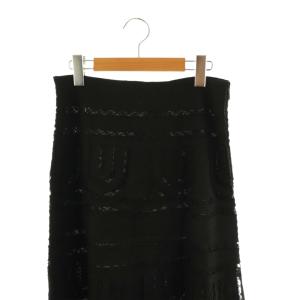 theory luxe PANEL EYELET ZOE スカート ロング フレア 40 黒 /NR OS