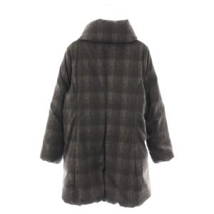 theory luxe ダウンコート ジップアップ チェック 40 ブラック /HK OS