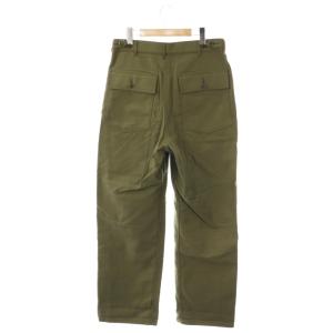 HYKE バックサテンベイカーパンツ ボタンフライ XXL カーキ /DO OS