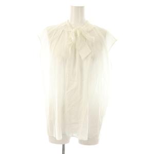 24SS シアーアムンゼン フリルボウタイブラウス ノースリーブ 36 ホワイト /ES OS
