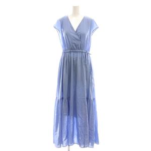 ベールローン カシュクールワンピースロング 34 ブルー /DF OS