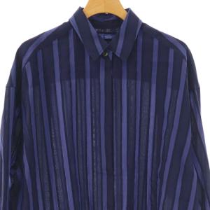 BABYLONE 25SS キュプラストライプシャツ F ネイビー ダークネイビー /DO OS