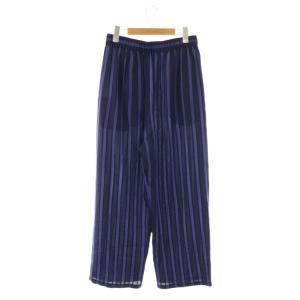 BABYLONE 25SS キュプラストライプパンツ ワイド F ネイビー /HK OS