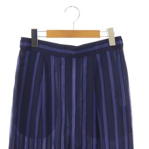 BABYLONE 25SS キュプラストライプパンツ ワイド F ネイビー /HK OS