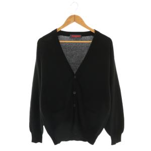 カシミヤシルクニットカーディガン 長袖 L ブラック /HK OS SH