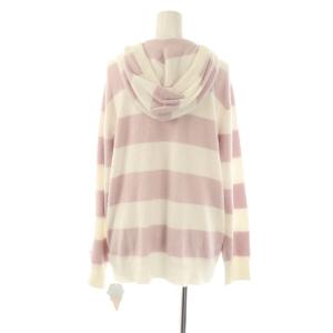 gelato pique スムーズィー2ボーダーパーカー ルームウェア F ラベンダーピンク ホワイト /ES OS