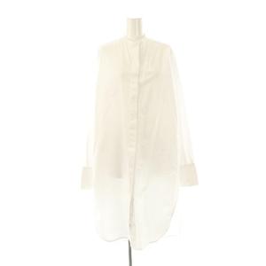 25SS Standcollar Shirts Dress ワンピース ロング 長袖 36 ホワイト /HK